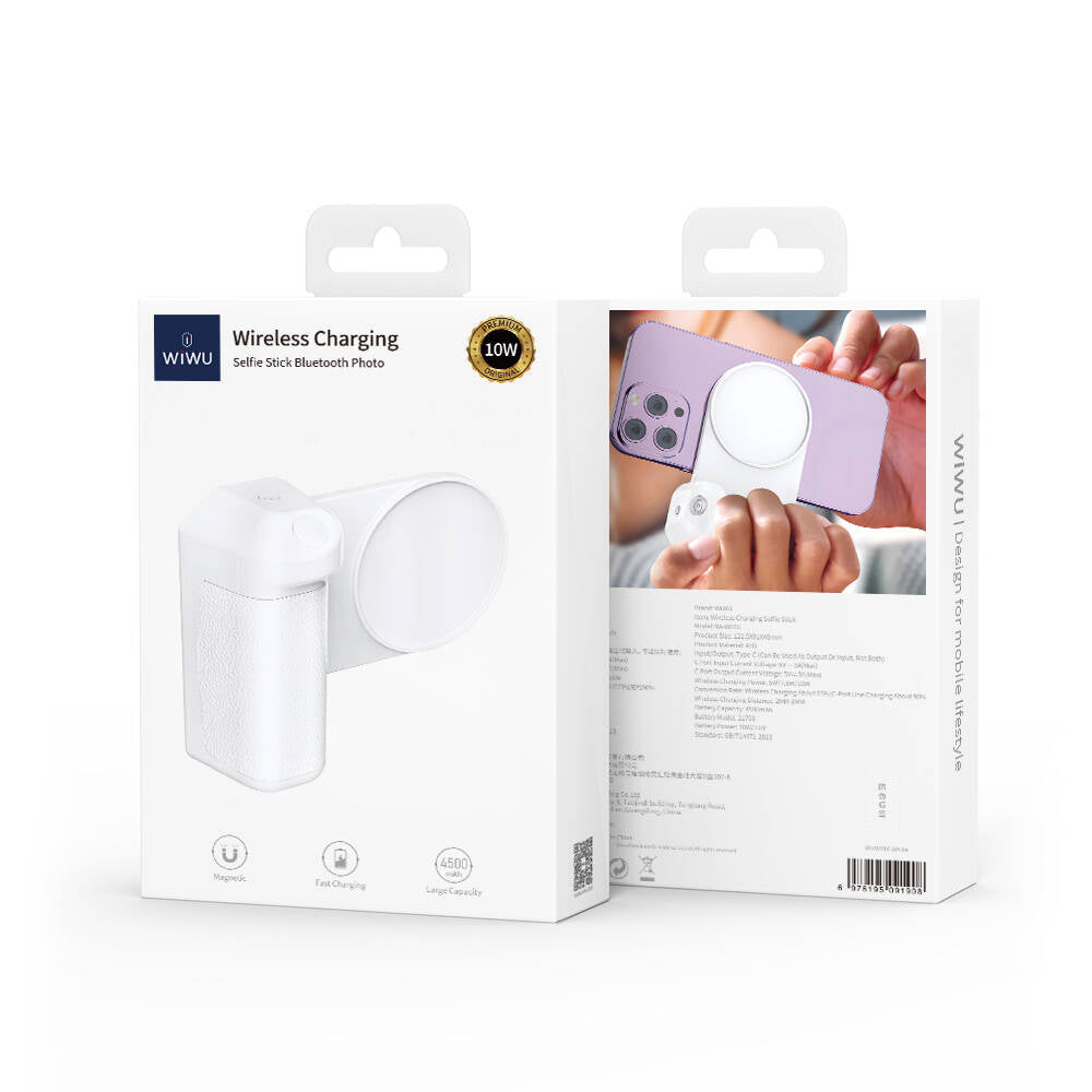 Wiwu Wi-W016 Wireless Şarj ve Bluetooth Selfie Özellikli Kamera Tutamaçlı Powerbank 10W 4500mAh Wiwu Wi-W016 Wireless Şarj ve Bluetooth Selfie Özellikli Kamera Tutamaçlı Powerbank 10W 4500mAh